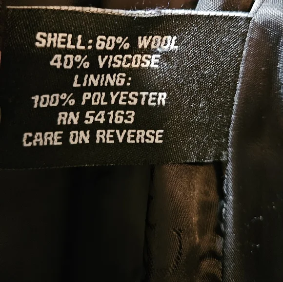 Guess Double Breast Wool Blend Coat Heavyweight Funnel Neck Belt Siz 6 Black EUC - Picture 11 of 15
